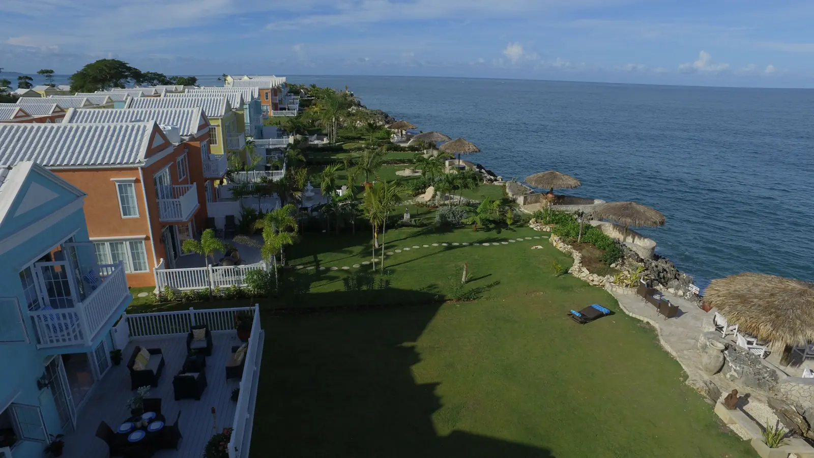 Aerial view of Little Bay Country Club along the coast